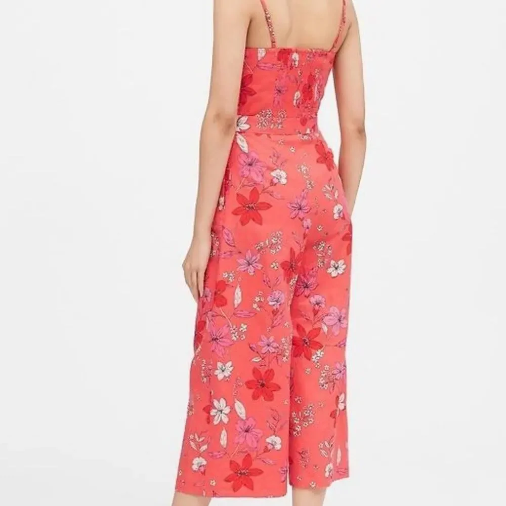 Banana Republic Floral Linen Blend Jumpsuit Size 2 NWOT